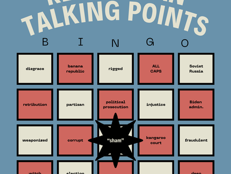 GOP talking points “BINGO” card would be funny, if not so scary