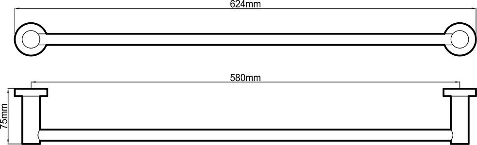 Thumbnail: Enhance Meno 600mm Single Towel Rail Chrome