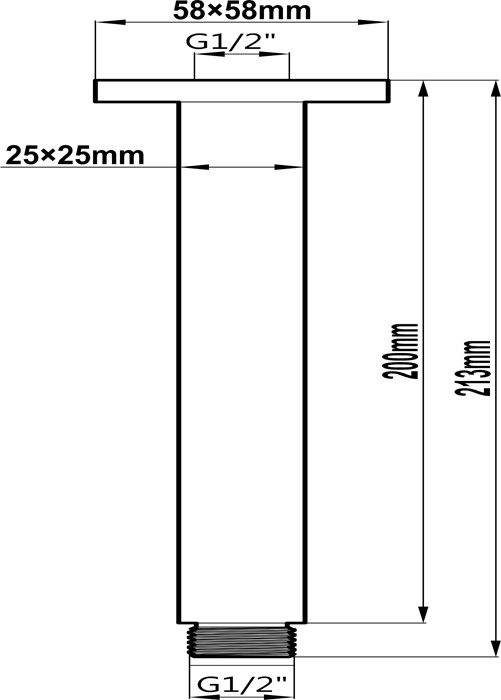 Thumbnail: Harmony Rondo 200mm Shower Arm Ceiling Chrome