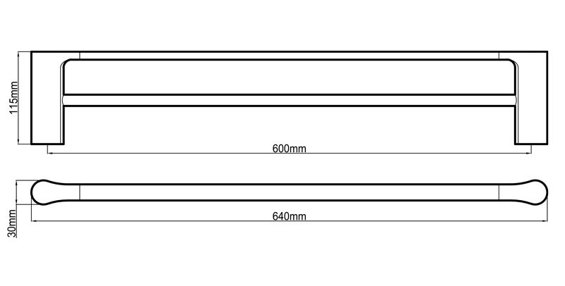 Thumbnail: Bassini 600mm Double Towel Rail Chrome