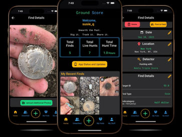 Ground Score is the new metal detecting app detectorists have been waiting for. Log your finds, track your progress, ring finders,  and help shape the future of the hobby. 