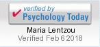 Psychology Today's 'Verified' badge, denoting Maria Lentzou's verified professional profile on their platform.