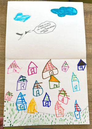 Ilustración infantil basada en el Paisaje Interior ¡Hogar, Dulce Hogar! de MarlaGran.