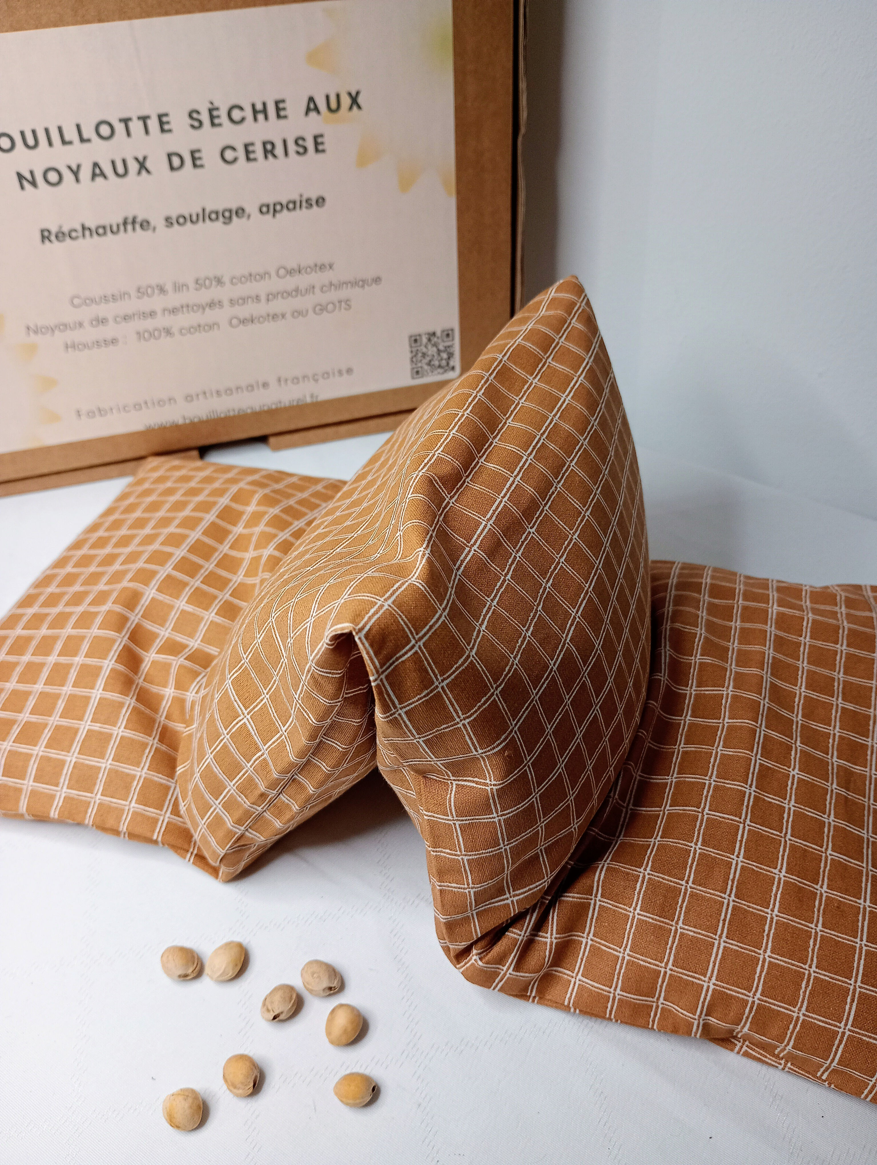 bouillotte longue noyaux de cerise déhoussable soulage doiuleurs lombaires cervicales rechauffe micro ondes