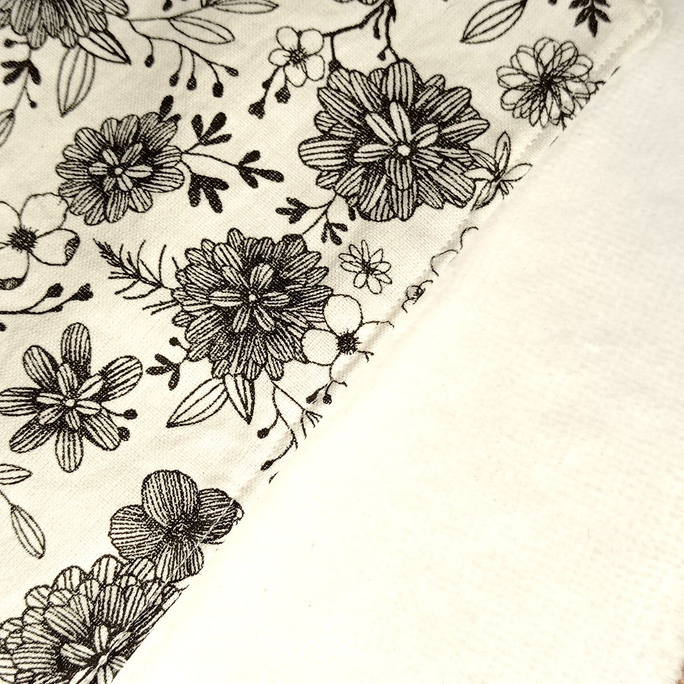 Miniature : lingettes  carrées démaquillantes ultra douces lavables en eponge bambou et coton imprimé fleuri