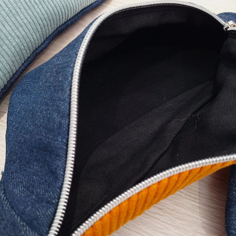 Miniature : SAC BANANE JEAN ET VELOURS