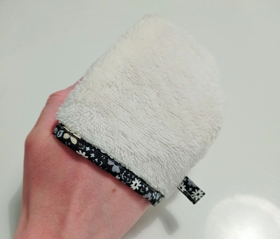 Miniature : mini gant démaquillant débarbouillette lavable en éponge bambou zéro déchet