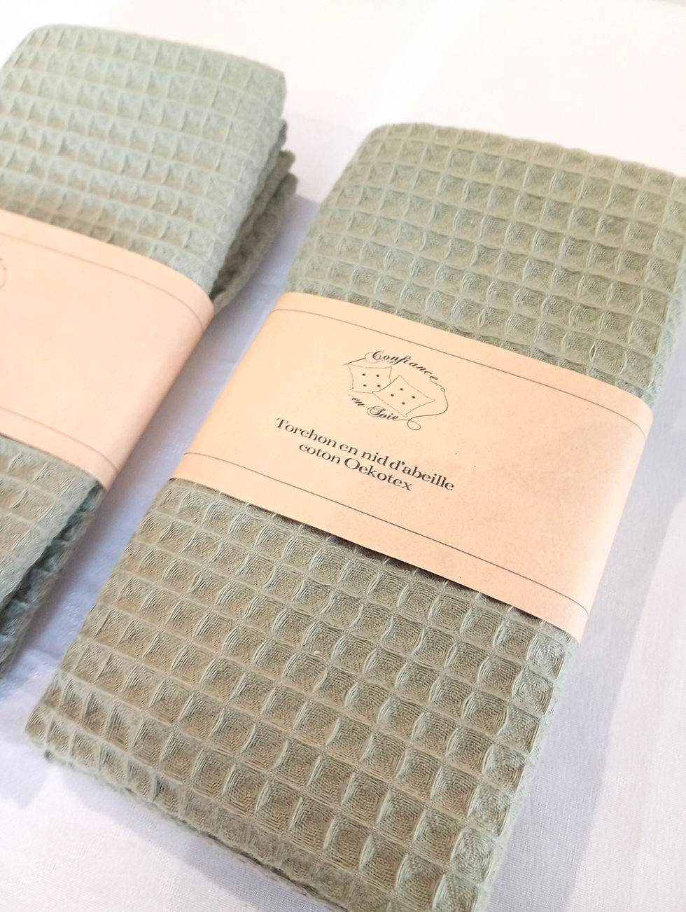 Miniature : torchon de cuisine  en coton nid d'abeille écologique ultra absorbant ecoresponsable