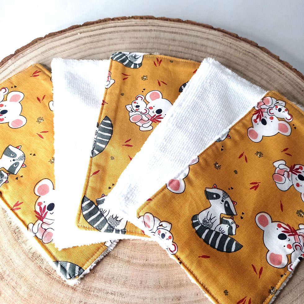Miniature : grandes lingettes pour bébé en eponge bambou zéro déchet