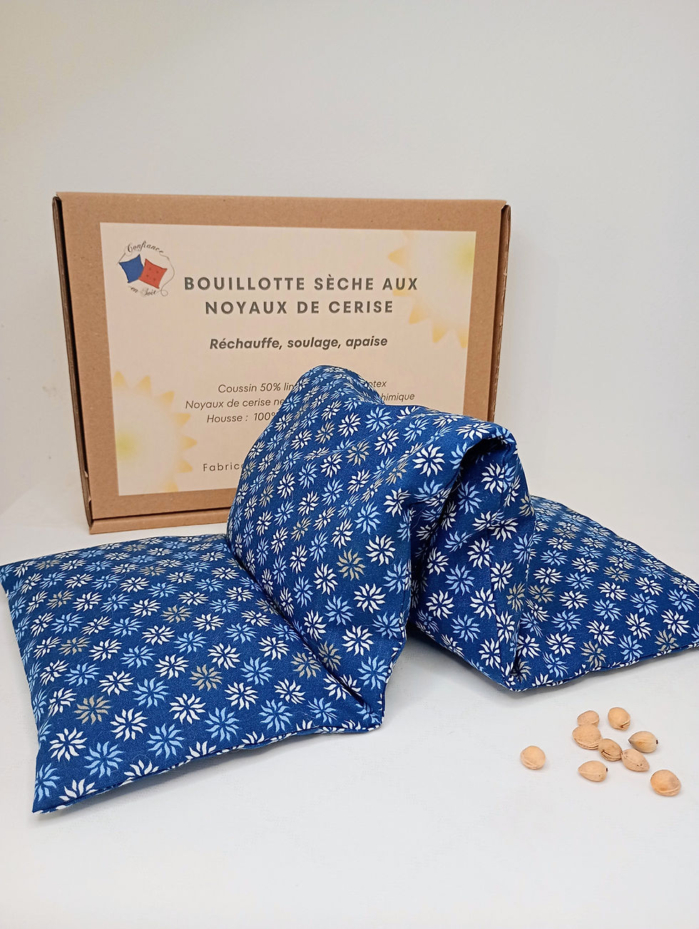 bouillotte longue aux noyaux de cerise déhoussable micro ondes