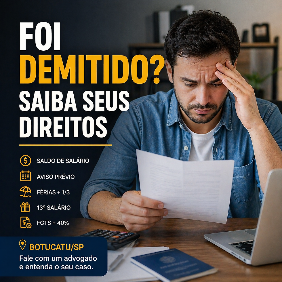 Trabalhador analisando documentos de rescisão após demissão em Botucatu SP