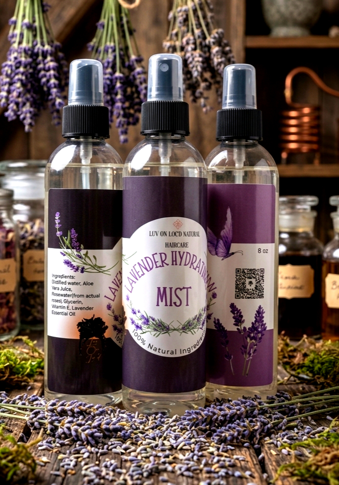 Lavender Hydration Mist with Rose Water bottle.