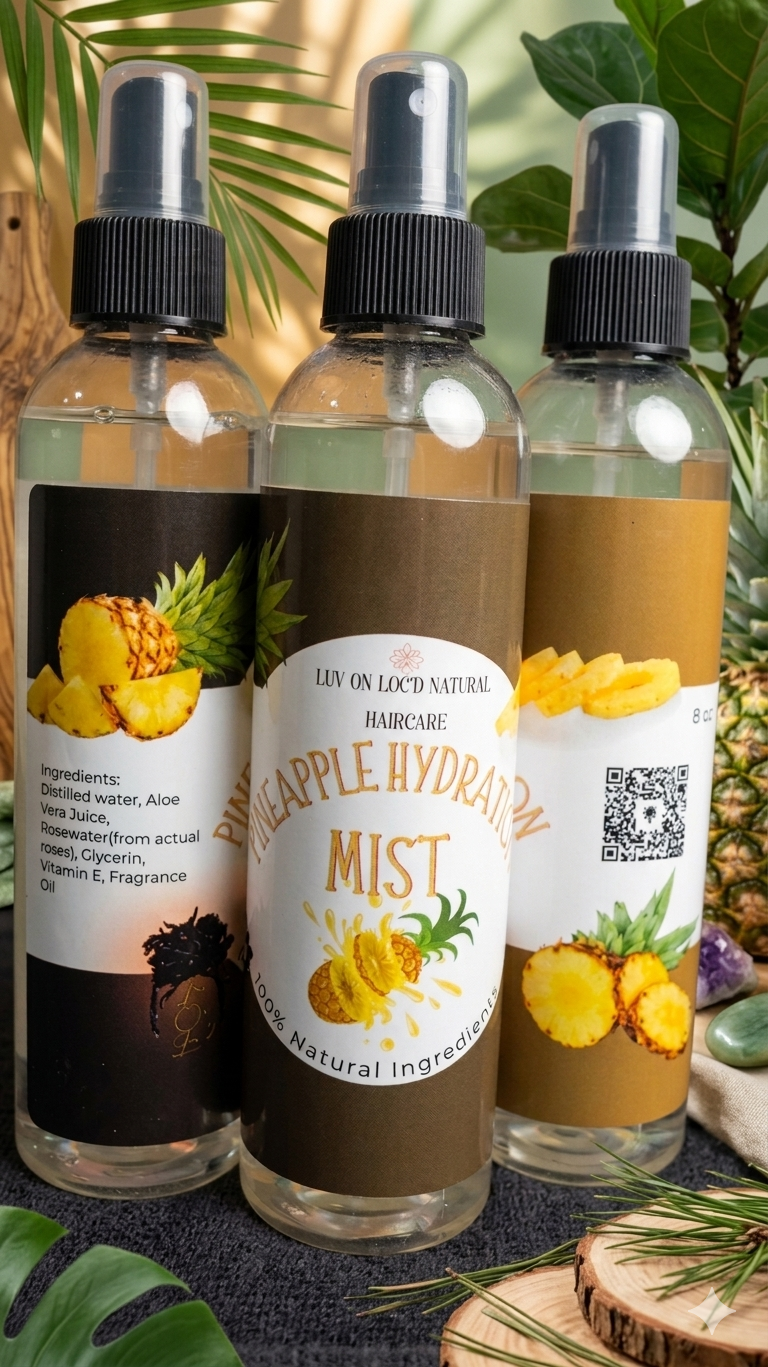 Pineapple Hydration Mist with Rose Water bottle.