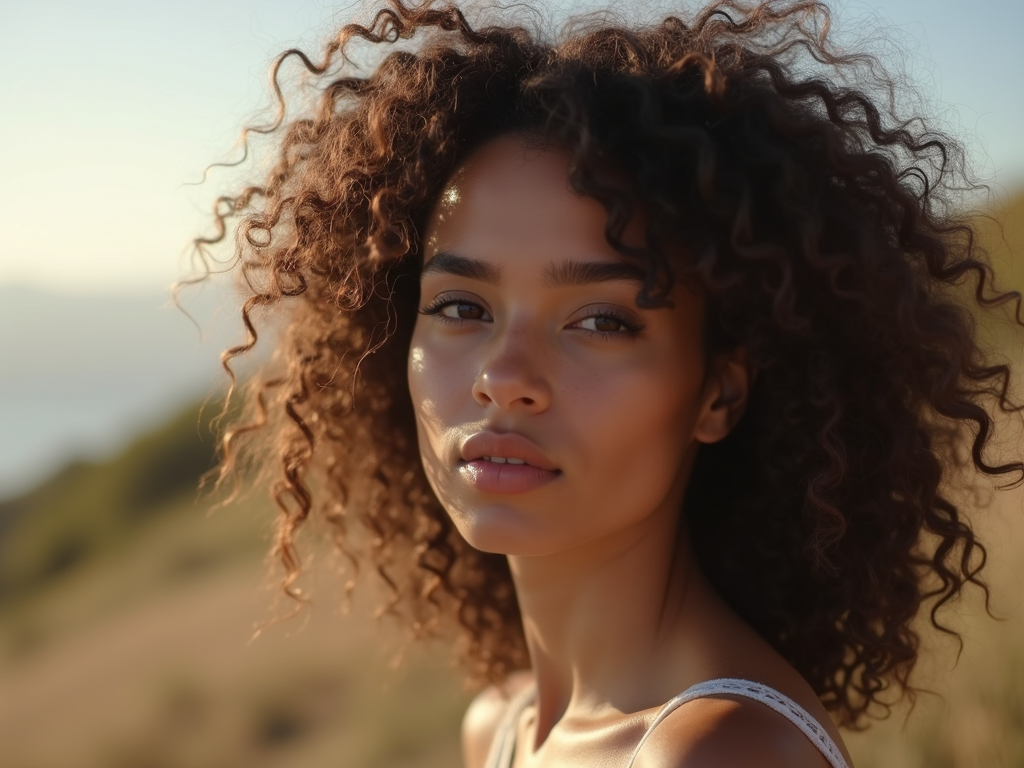 A person with beautiful natural curls.