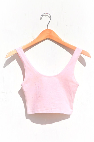 neon pink crop tank top