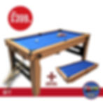 BCE 6Ft Rolling/Lay Flat Folding Pool Table With Table Tennis Top
