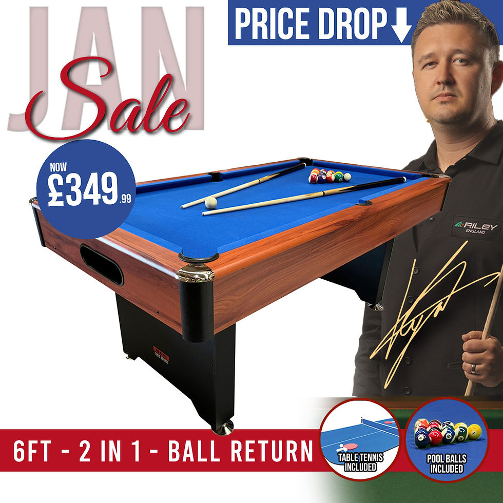 BCE 6Ft Pool Table With Ball Return System and Table Tennis Top