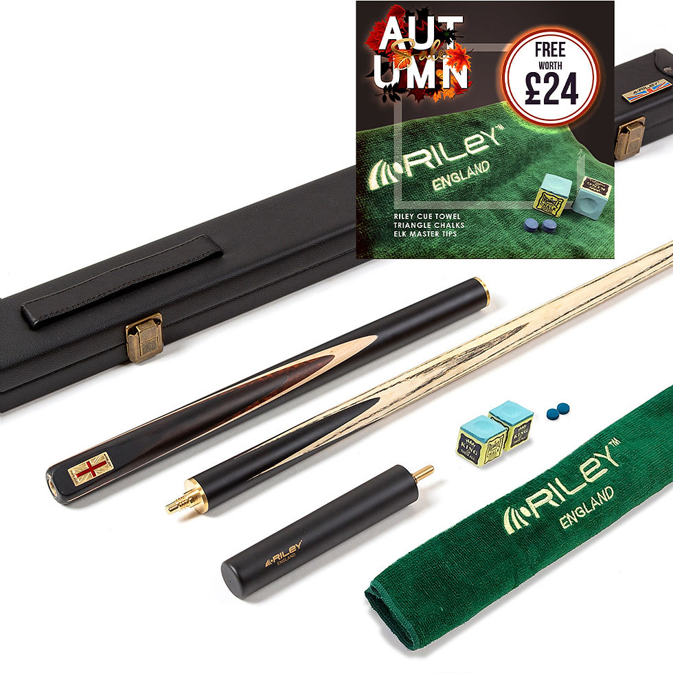Riley England Ebony Series 5 - 3/4 Cut Snooker Cue & Case Set