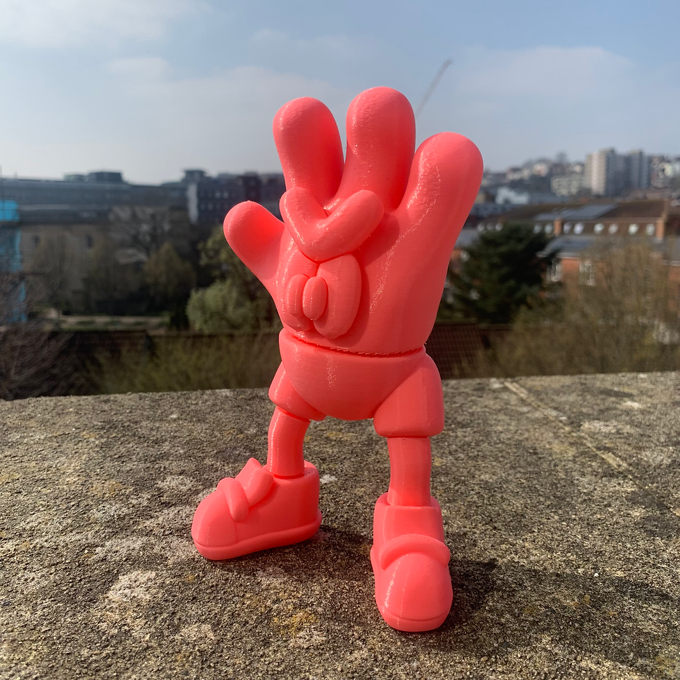 Thumbnail: Big Mad Hand Art Toy - Neon Pink
