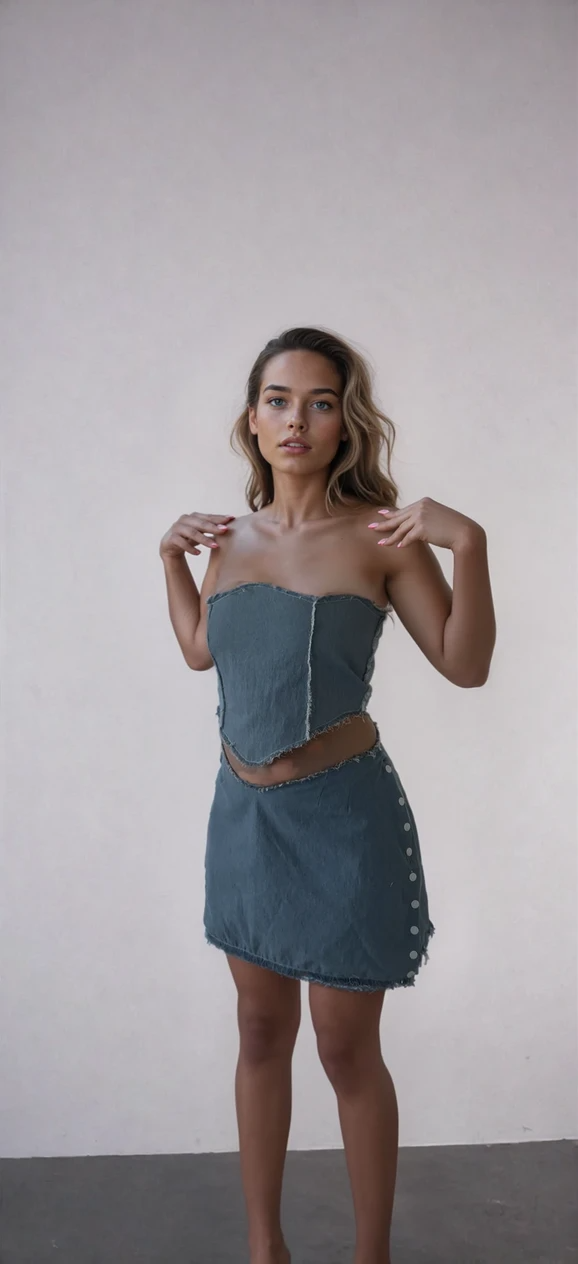 Denim Fray Skirt