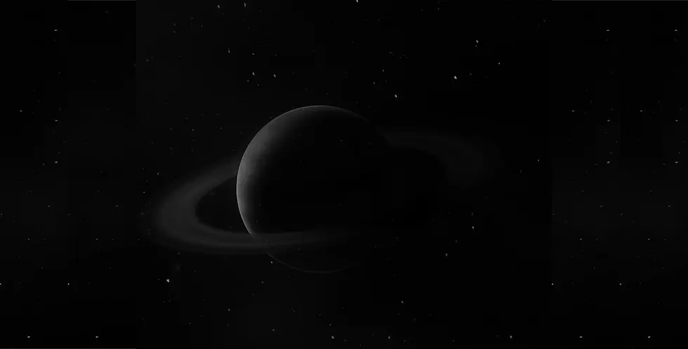 a dark planet in space