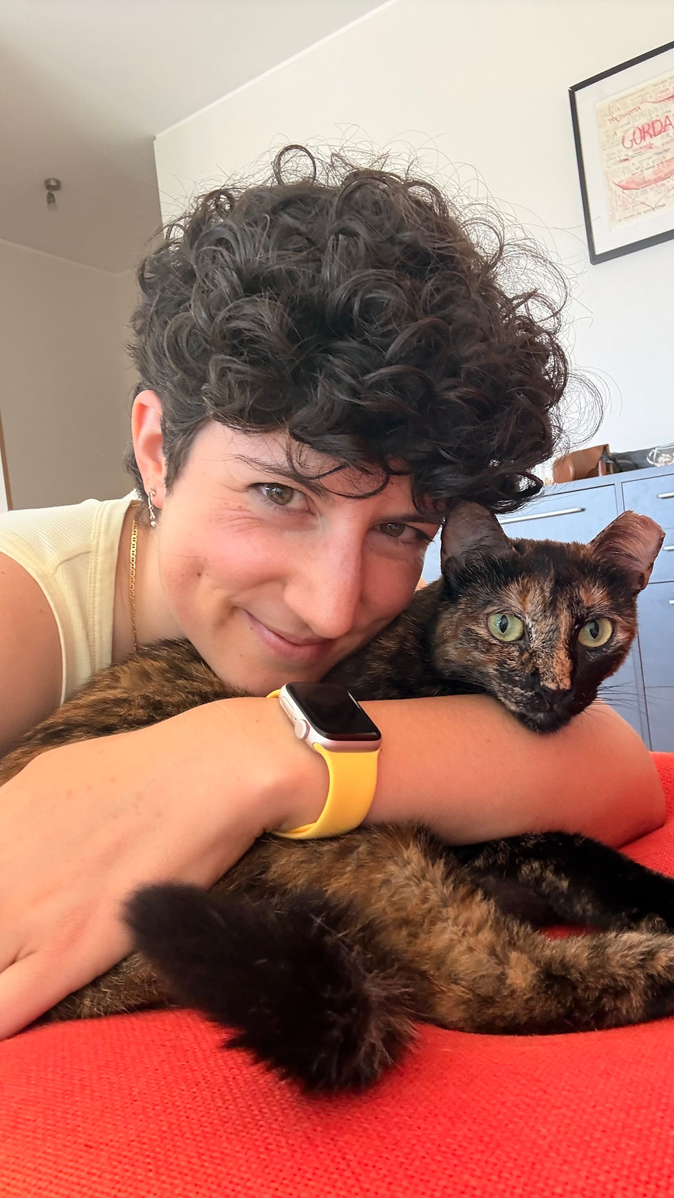 Bárbara Relva e a sua gata Cookie