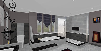 Bathroom 3D representation,  Modern Design