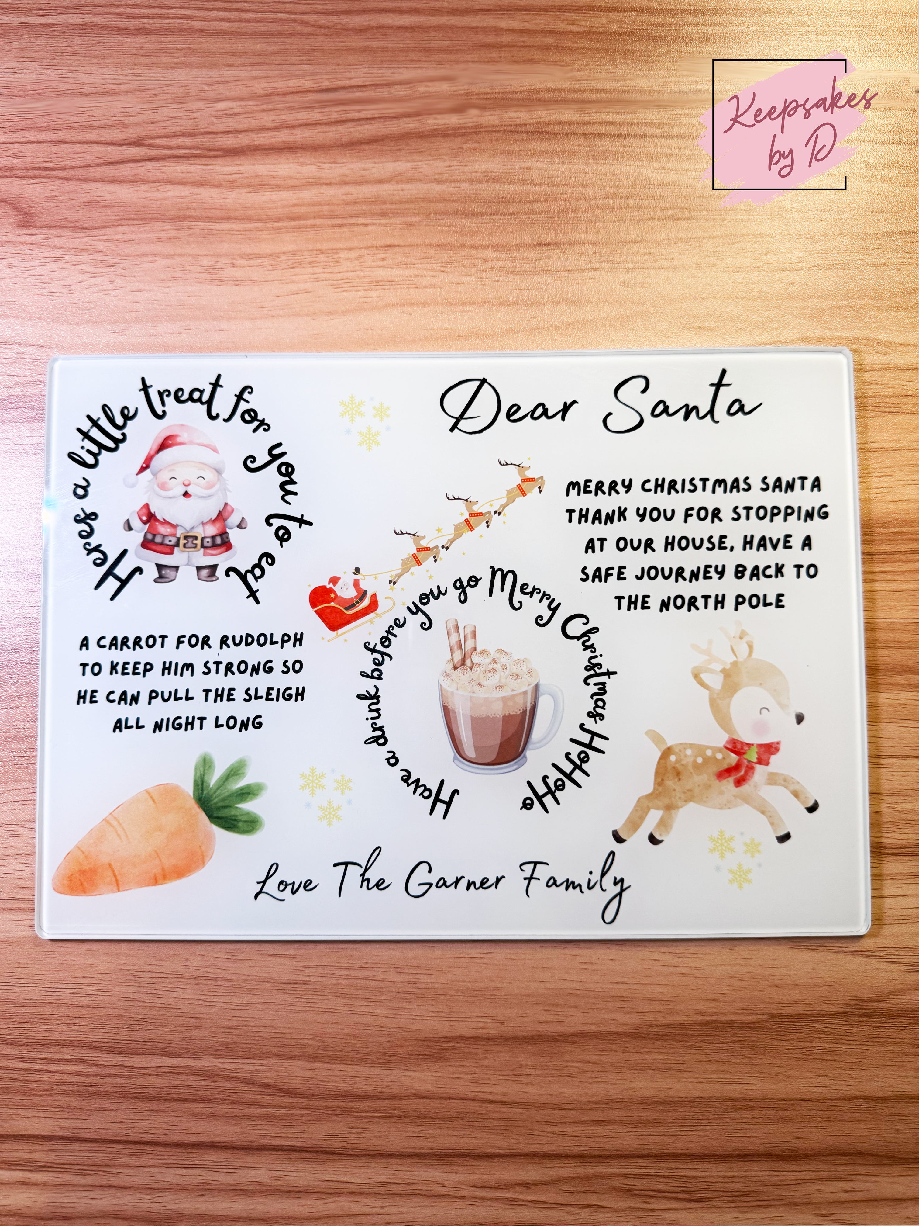 Personalised Christmas Eve Board – Glass