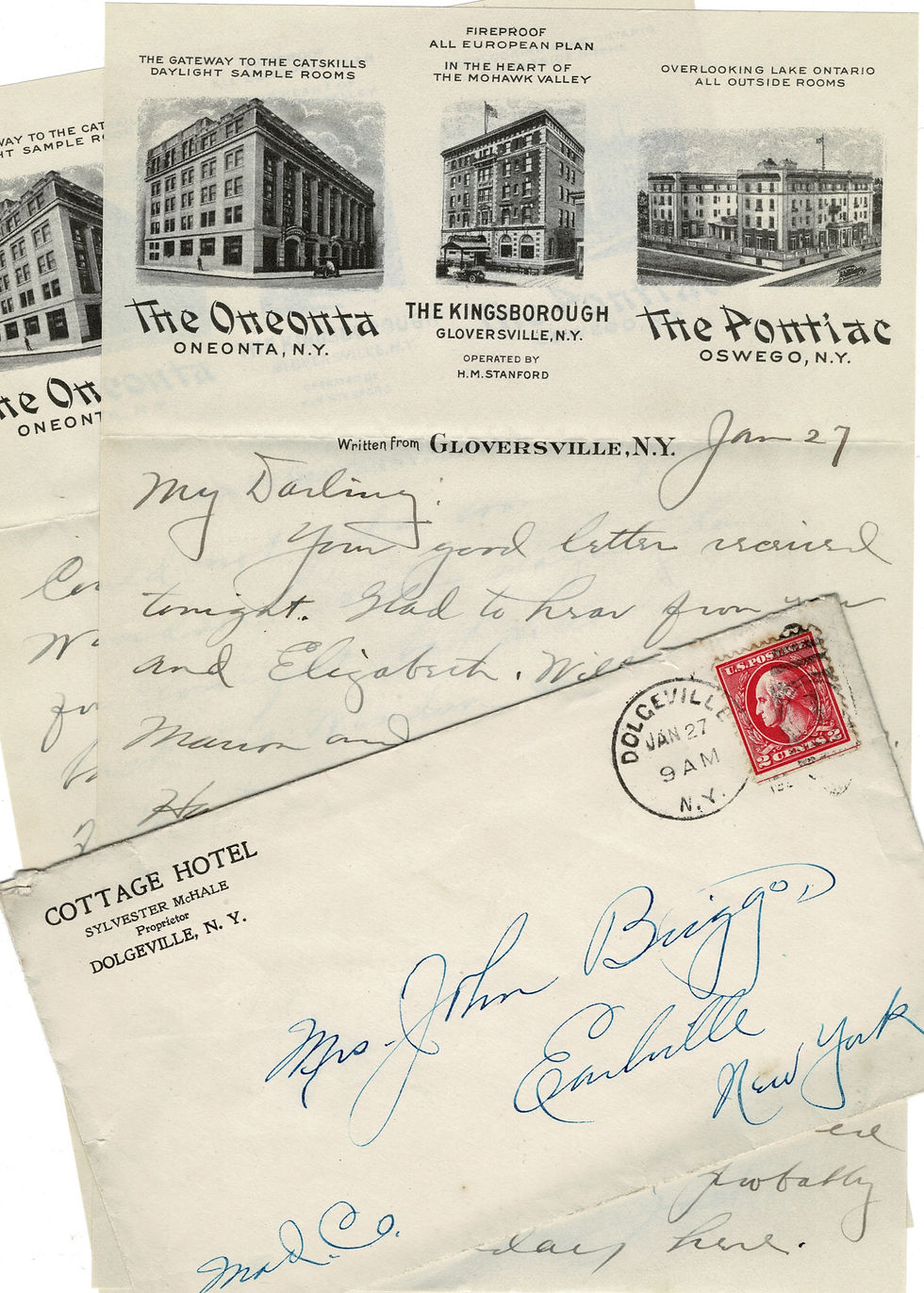 letter from salesman home 1921