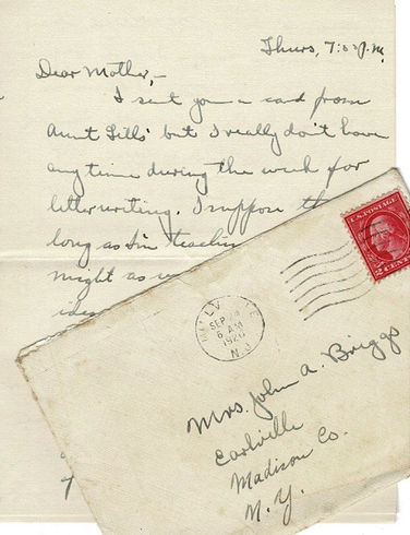 You'd die to see those two fuss and talk with their chickens–Letter from Marion –Sept. 24, 1920