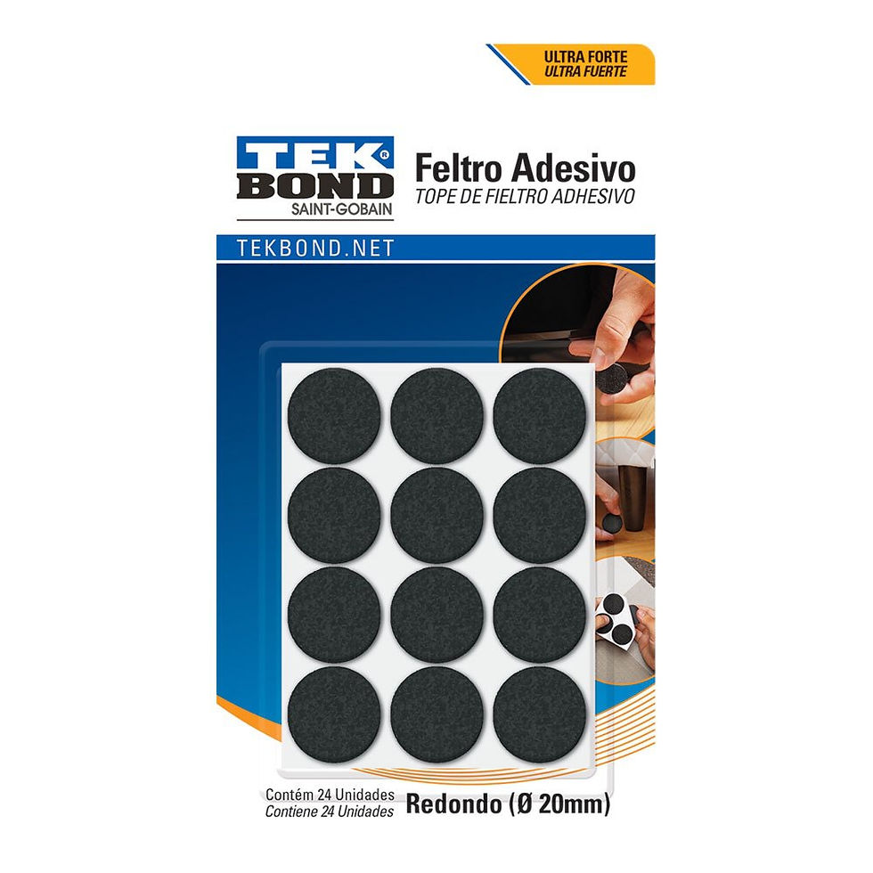 Miniatura: TEKBOND FELTRO REDONDO 20MM PRETO CART C/24 UN