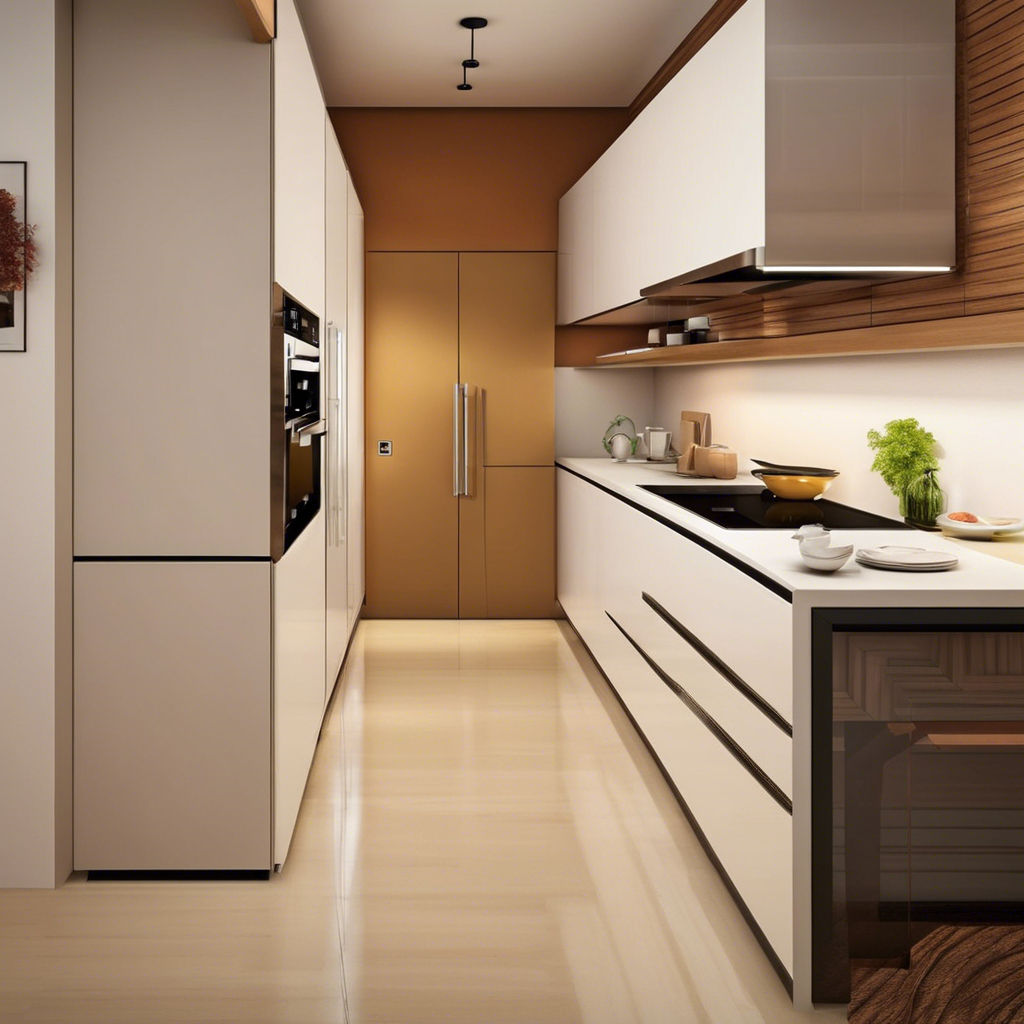 Sleek and Modern Parallel Kitchen Design With Cabinets