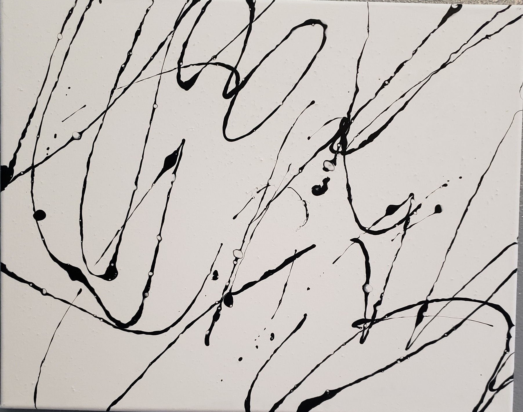 16 x 20 acrylic blk and wht painting