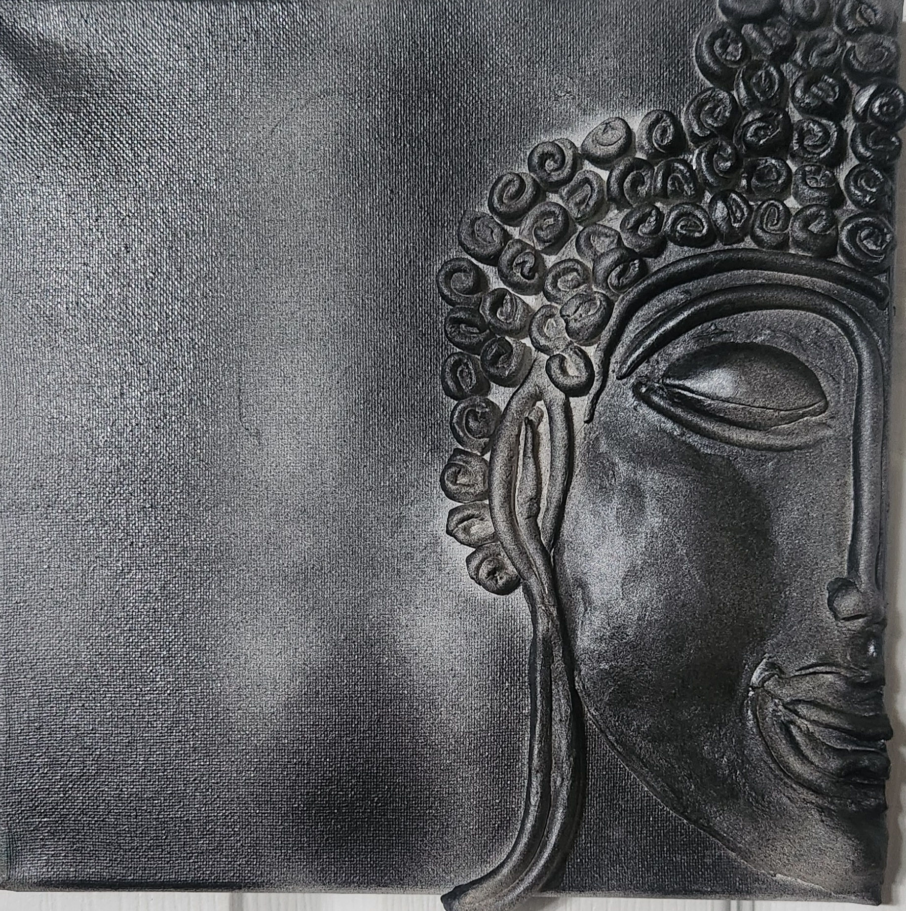 10 x 10 polymer clay canvas art 