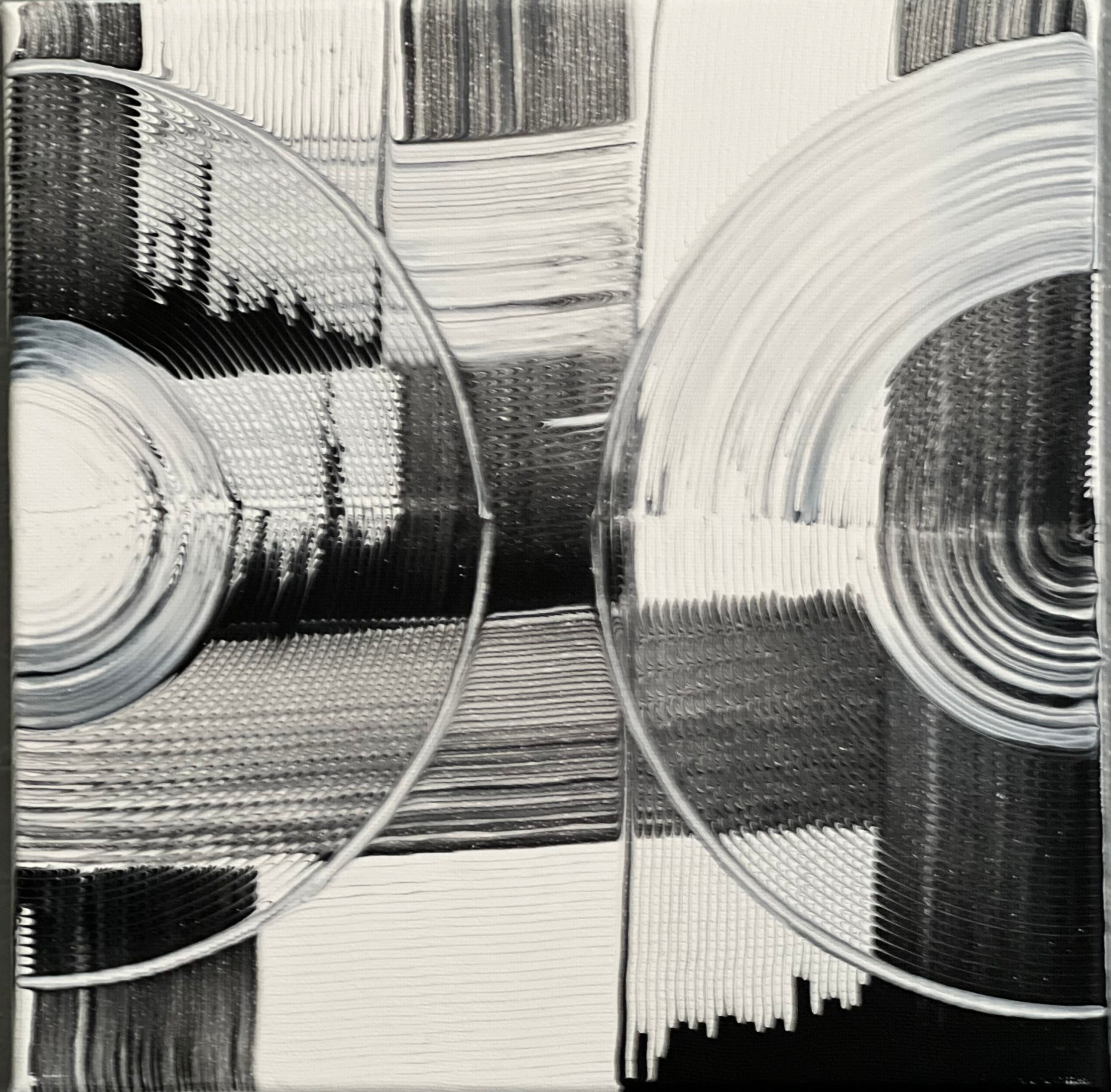 10 x 10 acrylic blk and wht painting