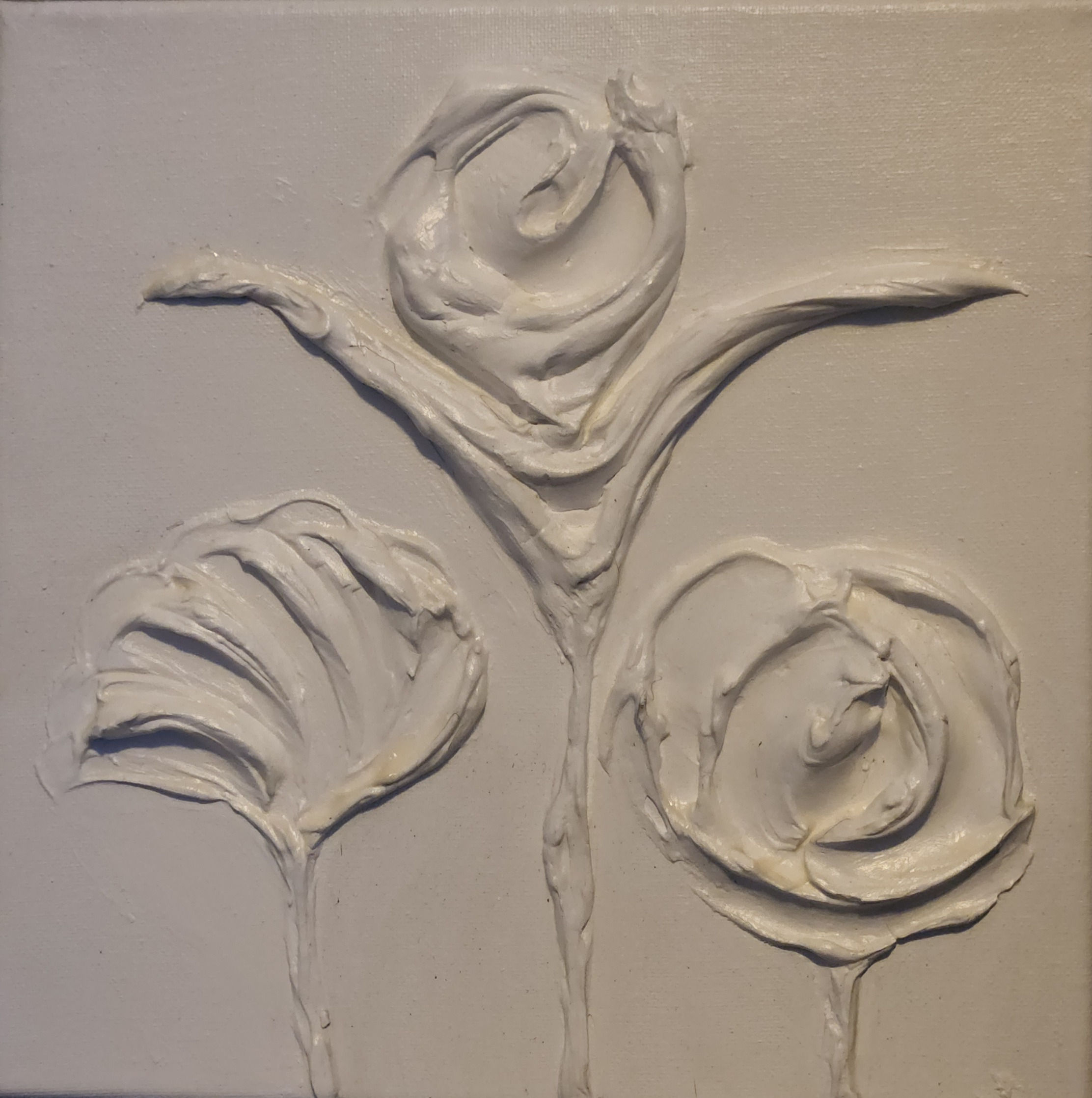 10 x 10 canvas white carved picture gloss varnish