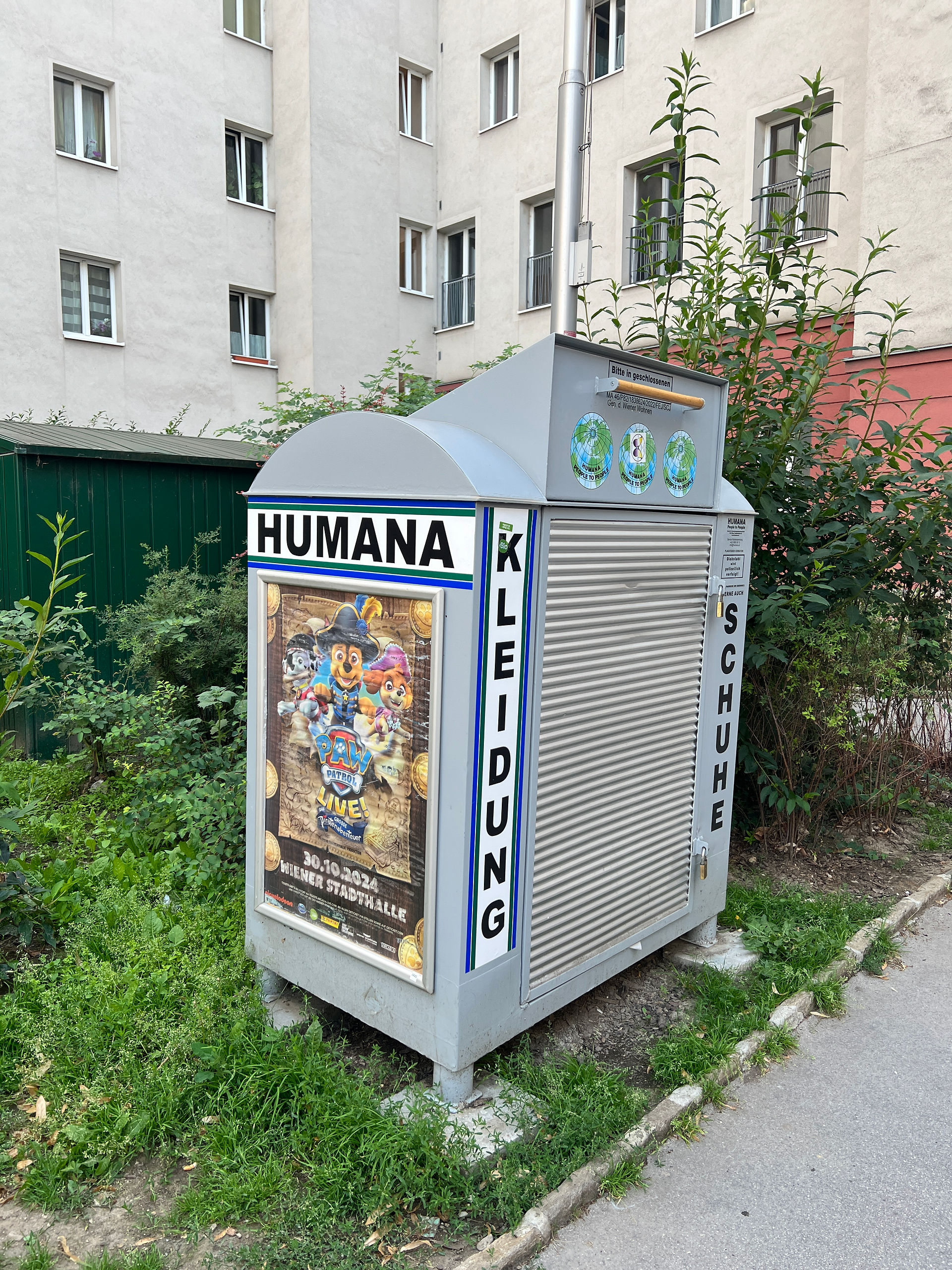 Humana clothing donation box; Vienna