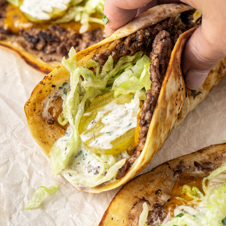 Smached taco burgare