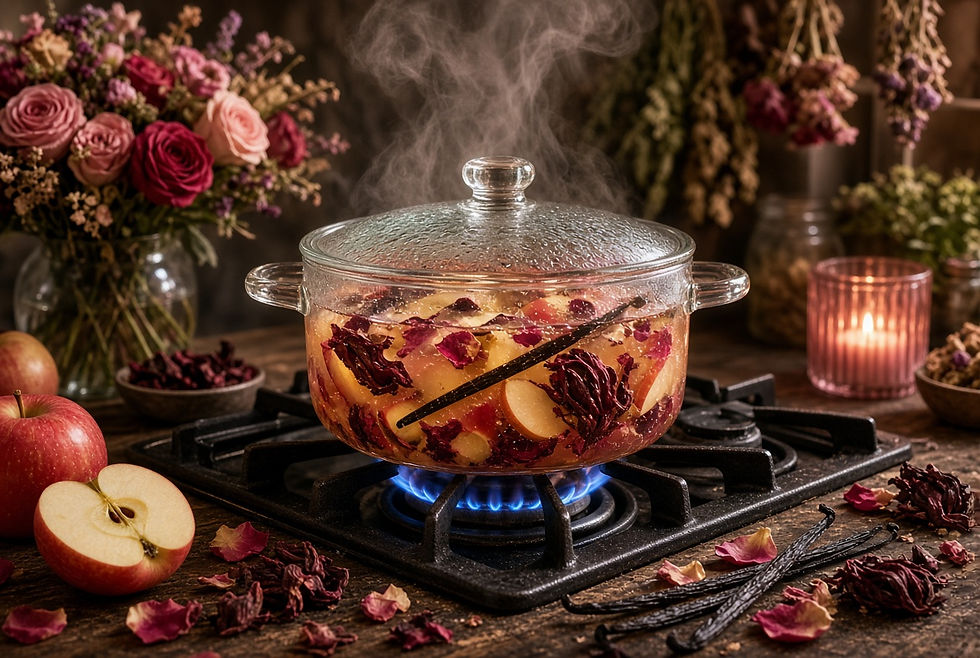 Friday Venus simmer pot with apple, rose petals, hibiscus and vanilla