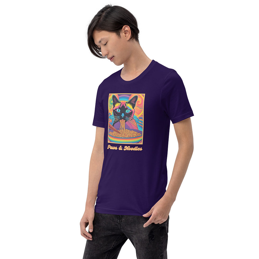 Thumbnail: Paws and Noodles Cat T-Shirt 🐾🍜😺