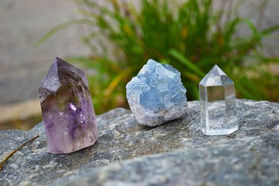 crystals sitting in the sun