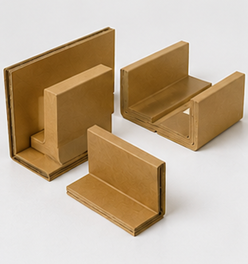 Protective cardboard edge protectors for packing services.