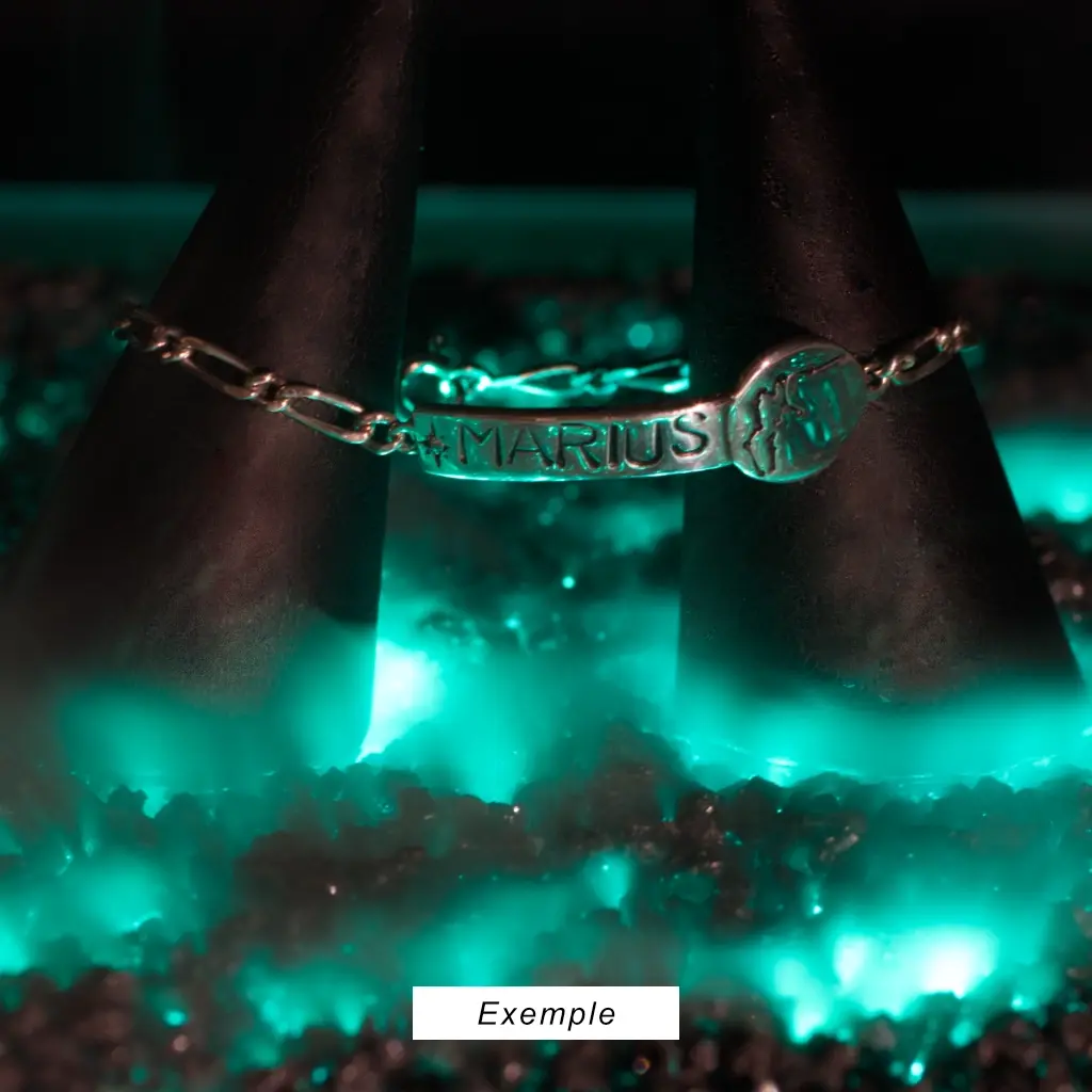 Bracelet identité Jour J argent et oxyde de zirconium