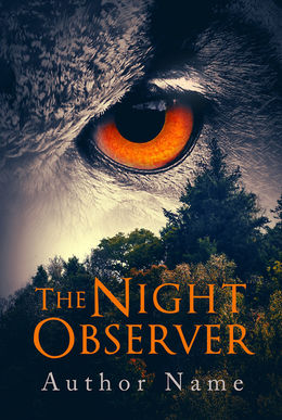 Premade fantasy book cover with forest landscape and mysterious owl