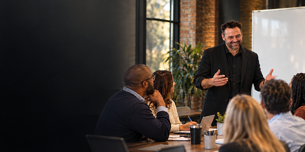 Professional leading a leadership development workshop.