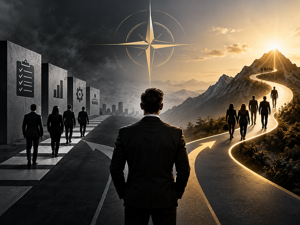 Leader guiding a team with strategic leadership insights.