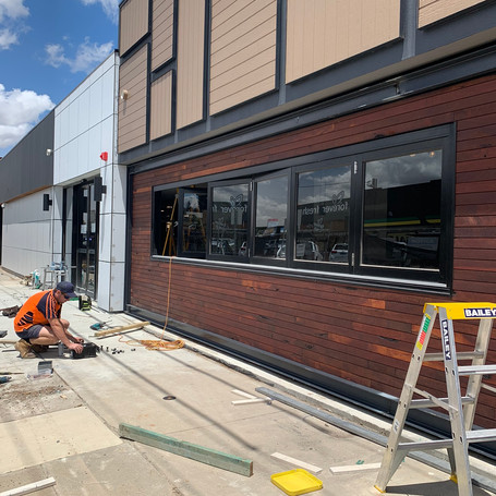 Echuca Workers club front feature wall