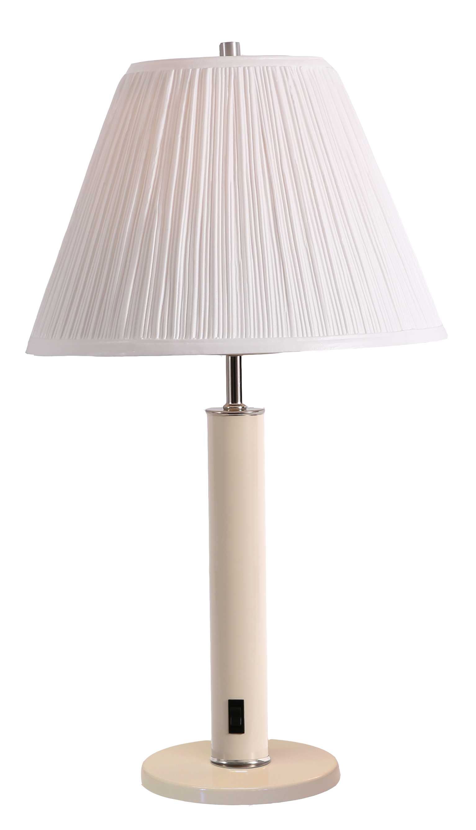 PolyMold Pleated, Cream, Nickel accents