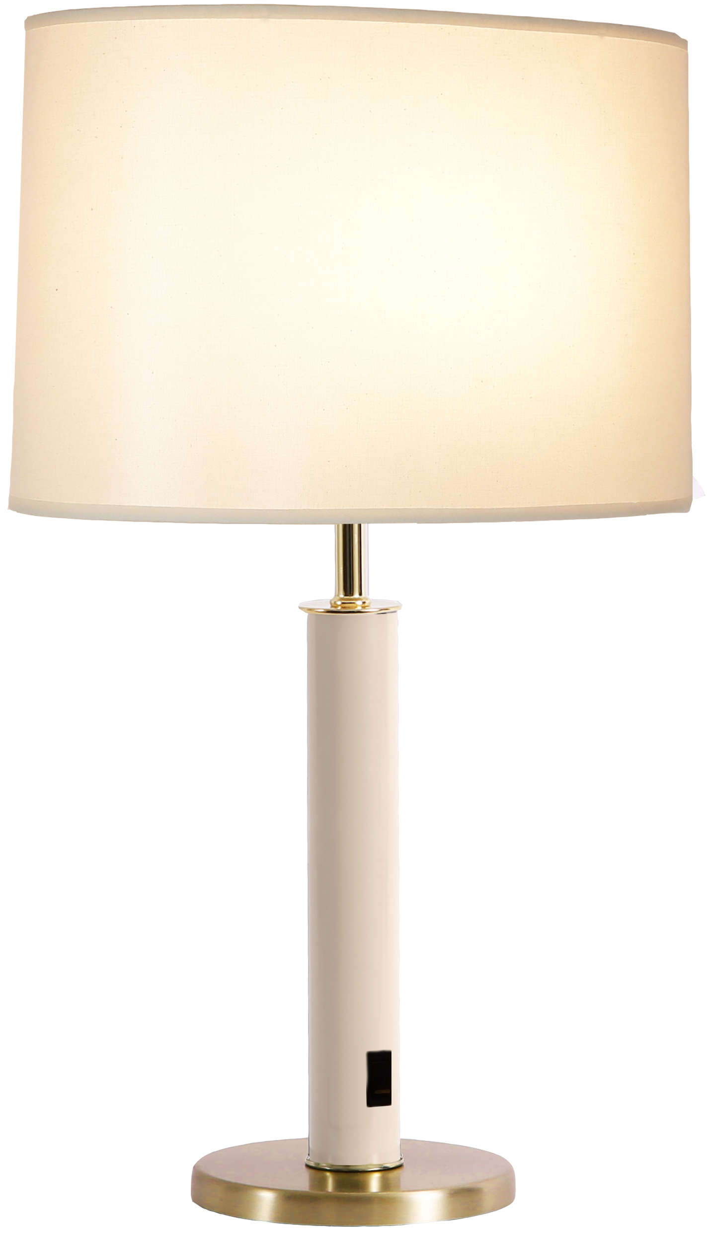 TriLam Oval Natural, Cream, Satin Brass base, Brass accents