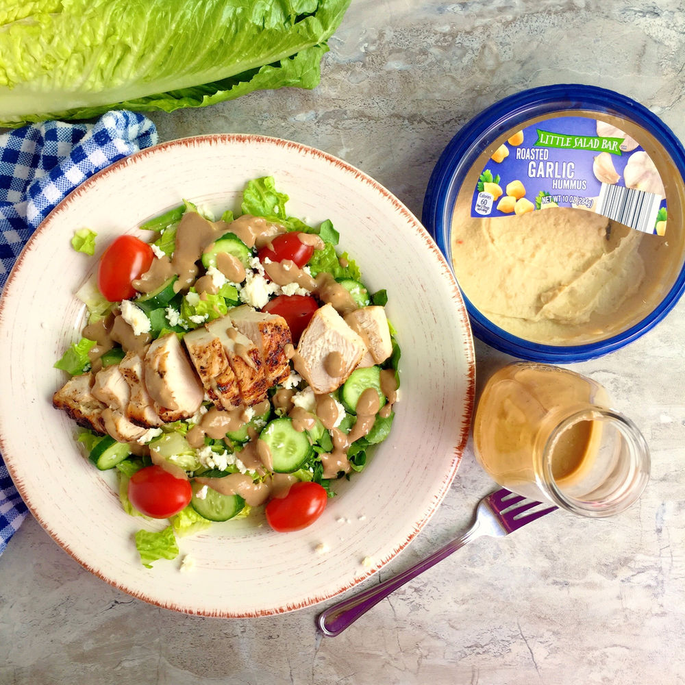 Roasted Garlic Hummus Salad Dressing